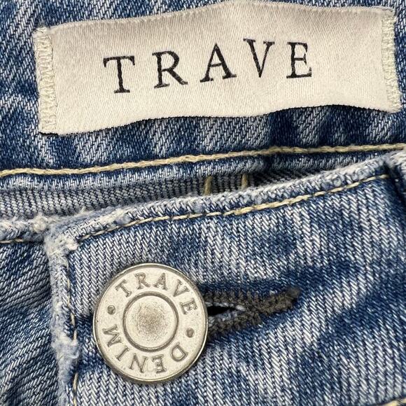 Trave Colette Kick Flare Distressed Jeans Fray Hem Wild Thing Wash Size 25 - Picture 8 of 15